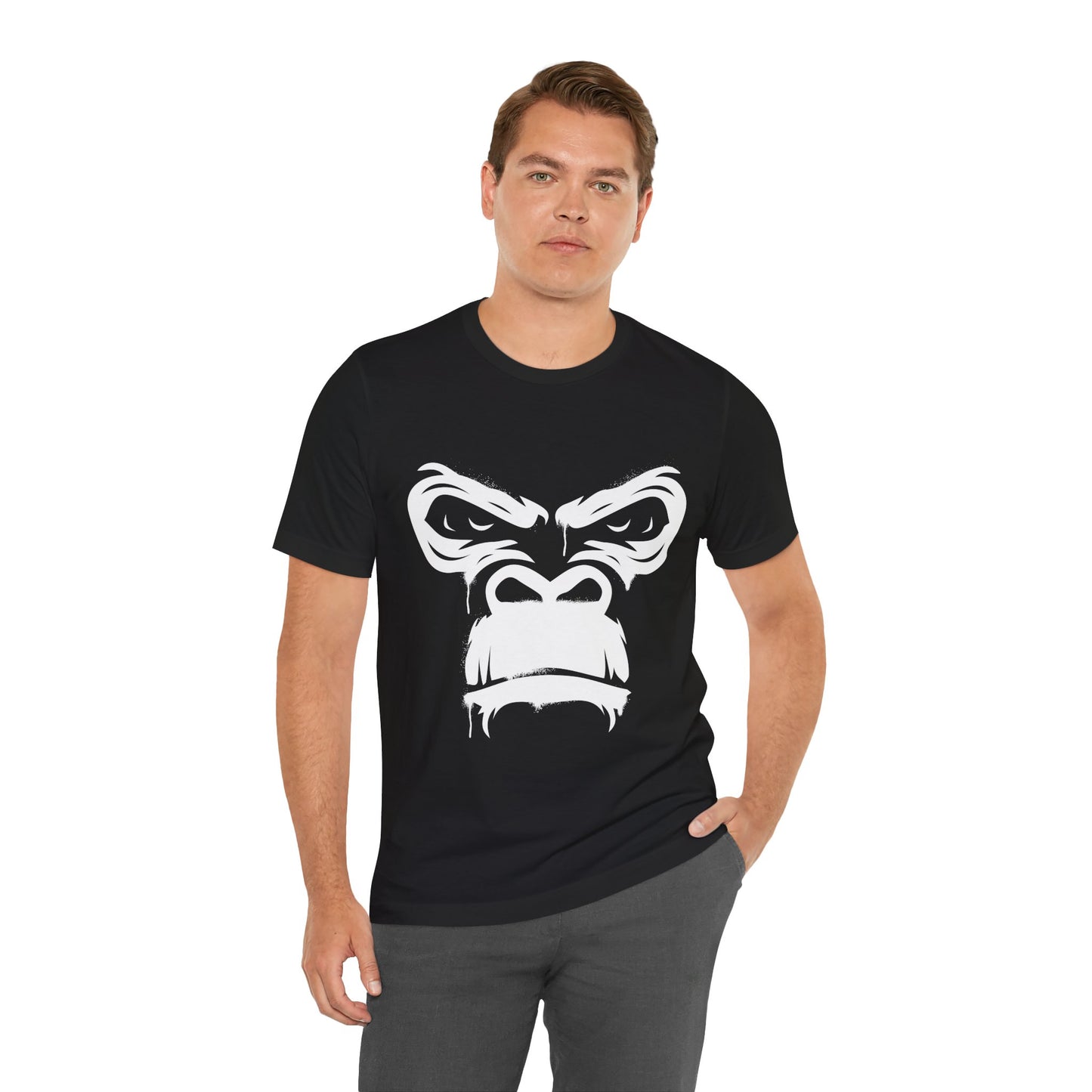 Rebel Ape Gorilla Face T-Shirt – Bold Animal Graphic Tee, Unisex Streetwear