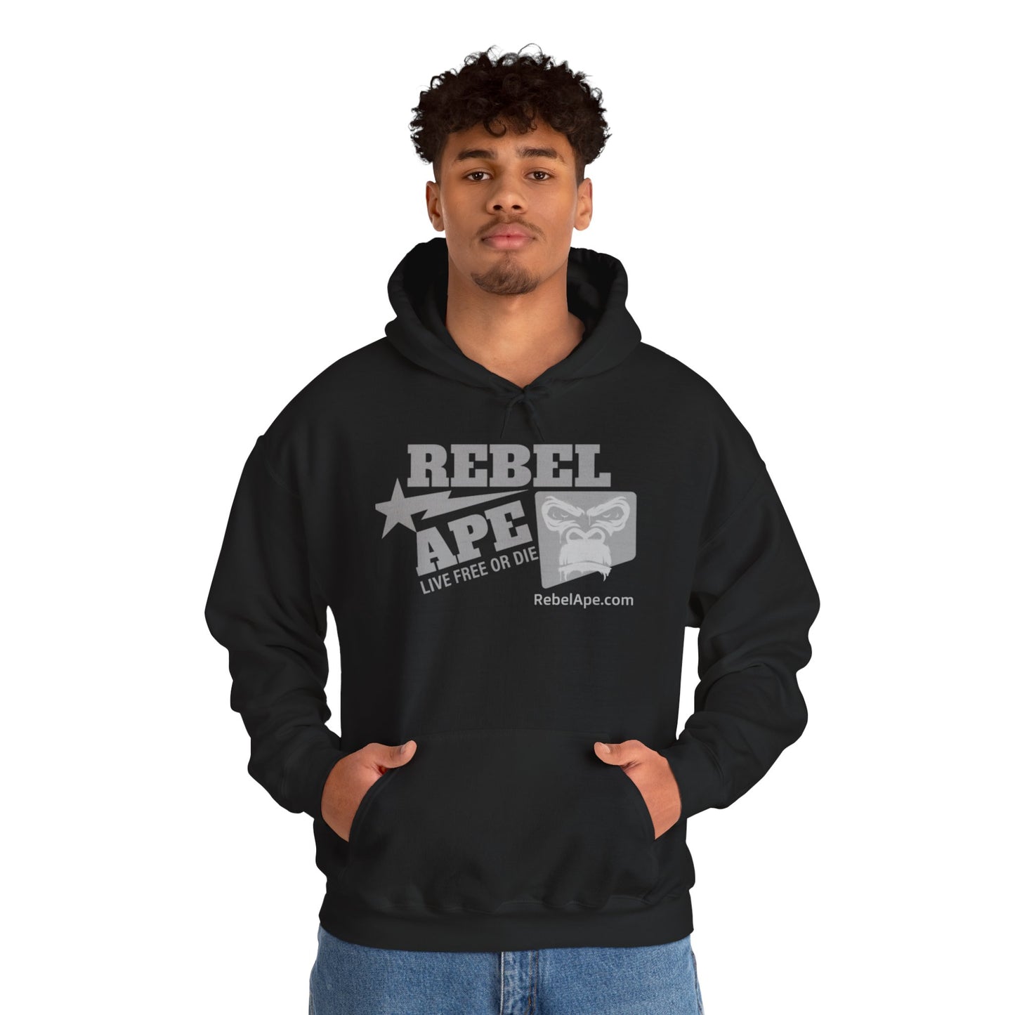 Rebel Ape Logo Hoodie – Unisex Heavy Blend Sweatshirt, Streetwear Pullover